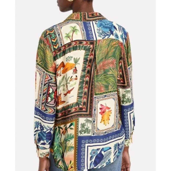 FARM Rio Mixed Scarf Print Button Down Shirt - Picture 2 of 6